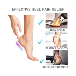 VivoFoot 2 Paar Gel Fersenschalen, Fersensporn Einlagen, Silikon Fersenpolster für Plantarfasziitis, Fersenkissen, Geleinlagen für Männer und Frauen (EU 35-39, 2 Paare)