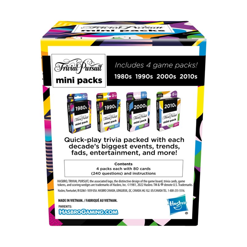 GAMES (EXCL. MONOPOLY) Trivial Pursuit Mini Packs Multipack, Fun Trivia