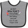 inktastic My First New Year's Resolutions Baby Bib Heather and