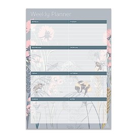 Exacompta - Ref GS024Z Weekly Planner, 90gsm Paper 210mm x 297mm A4 Portrait in Style, 40 Sheets with a Bee & Flower Design, Great for Getting Organised