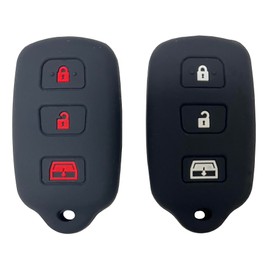 Key Fob Cover Case Fits for 1999-2009 Toyota 4Runner 2001-2008 Toyota Sequoia HYQ12BBX HYQ12BAN HYQ1512Y (Black with red + Black with White)