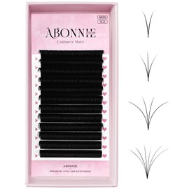 ABONNIE Easy Fan Lash Extensions, Rapid Blooming Volume Lash Extensions, D Curl Cashmere Fan Lash Extensions, 0.07 Thickness 13mm Length Self Fanning Volume Lashes Extension (D-0.07,13mm)