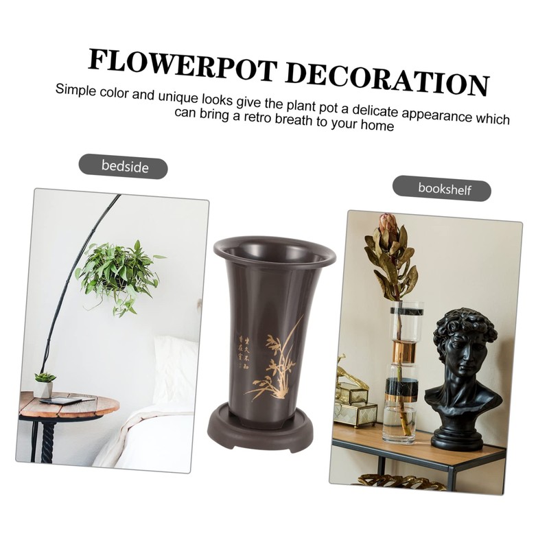 MERRYHAPY 2 Ceramic Orchid Pot Cotta Garden Pots Rustic Decorative