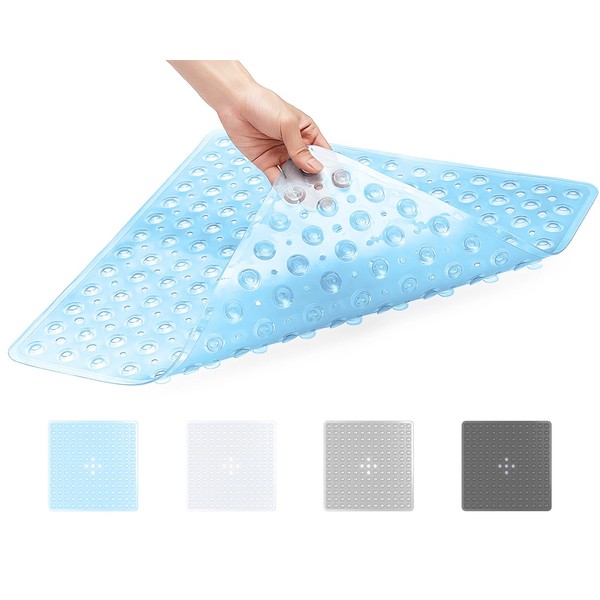 ADOV Shower Mat, Non Slip Square Bath Mat Antibacterial Rubber
