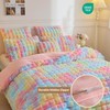 2 PCS Fluffy Bubble Faux Rabbit Fur Duvet Cover Set