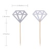 Topoox 1 50 Pack Toppers Silver Glitter Diamond for Cupcake