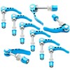 Blue Aluminum Alloy Bike Seat Clamp, M6 × 65mm Bicycle
