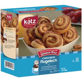 Katz Gluten Free Cinnamon Rugelach Mini Glazed Cinnamon Buns | Gluten Free, Dairy Free, Soy Free, Nut Free | Kosher (3 Pack of 8 Rugelach, 7 Ounce)
