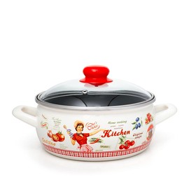 Enamel Casserole with Glass Lid (Retro Kitchen, 5.3-qt. (5 L))