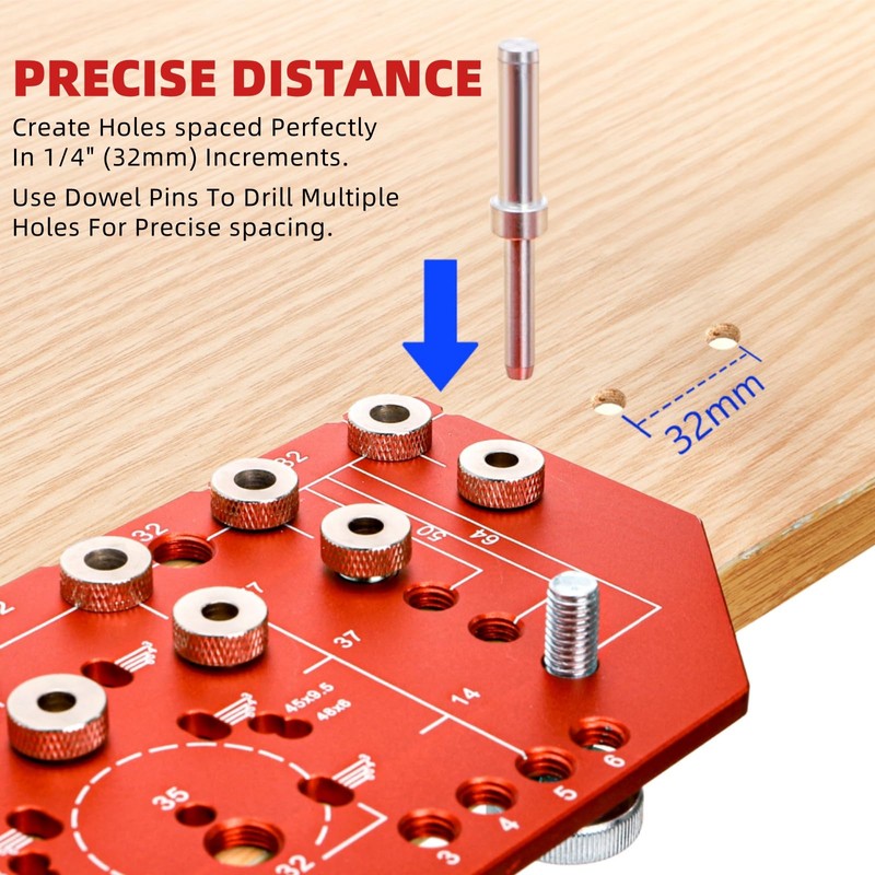 Acshio Shelf Pin Jig and Hinge Jig, Two-in-One Adjustable Shelf