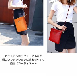 MANATAS Mini Shoulder Bag, Smartphone Pouch, Genuine Leather, Crossbody Design, Top Zipper, Lightweight, Vertical, Small, Simple, Shoulder Bag, Crossbody, Compact, Sacoche, red