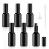 BOSMIOW 6 Pieces 50ml/1.7oz Black Empty Glass Essential Oil Pump Bottles,Refillable Lotion Pump Jars with 1 Funnel and 1 Pipette,Cosmetic Sample Containers for Foundation,Cream,Gel,Shampoo