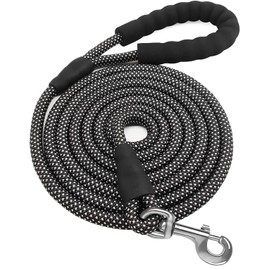 Heavy Duty Long Dog Leash 30 feet Long Leash for Dogs Outside, Reflective Long Dog Leash Long Line Dog Leash Check Cord Rope with Swivel Hook and Comfortable Padded Handle for Large Medium Small Dog