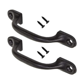 Black Door Bows Pull Handles 4-Inch/100mm Sliding Barn Door Handle Retro Bow Shaped Garden Gate Garage Shed Cabinets Door Grab Handles with Screws Pack of 2.