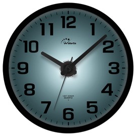 WallarGe Night Light Wall Clock for Bedroom - Silent Lighted up Wall Clock Glow in The Dark, Battery Operated for Living Room/Kitchen, Easy to Read Large Digital Display, 12 Inch