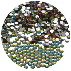 NCB 2880pcs Non Hotfix Flatback Crystals Rhinestones Round Glass Diamonds Charms Gems Stones Beads 3D for Nails Art Craft Jewels Accessories Phone Shoes Decorations (Vitrail Medium SS16 4.0mm 2880pcs)