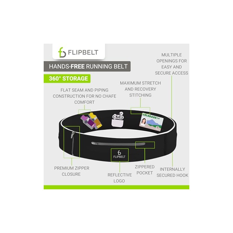 FlipBelt Elite - Cinturón de correr para teléfono y accesorios
