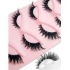 Pestañas Postizas 5 Pares Efecto Fox Eye Banda Invisible Negro