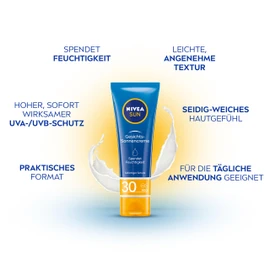 NIVEA NIVEA Sun Protection & Care Face Sun Cream with SPF 30 (50 ml), Instant Sun Protection for Face, Neck & Dcollet, Sun Cream with 24-Hour Moisturiser