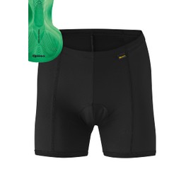 Gonso Sitivo U W Women's Cycle Briefs, Fits Under All Cycling Shorts, Tights with Sitivo Green Seat Pad with Poron Elements, Tight Fit, Black/Green, Size 52