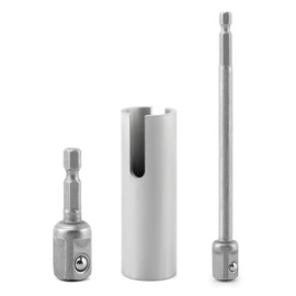 Stainless Steel Scissor Jack Drill Adapter & 2 Adapter Bits, for RVs, Pop-Up Campers & C-Jacks, Compatible with Cordless Drills & Impact Wrenches, Essential Tool for Campers & Trailer Owners