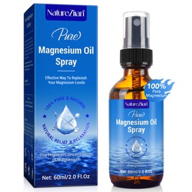 Magnesium Oil Spray-100% Organic Natural Magnesium Spray-Nourish The Skin-Easy to Absorb and Use-Glass Bottle 2 fl oz