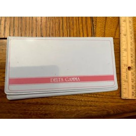 Delta Gamma Vinyl Check Checkbook Cover Holder NOS, VINTAGE, RETIRED