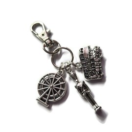 LONDON themed charm bag clip keyring gift, Engand love London travel homeland holiday present favors,