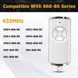 Pack of 2 Replacement Hörmann HSE4-868-BS, 868.3 MHz 4 Channel, Garage Door Remote Control for HSE2-868-BS, HSE-4-868-BS, Compatible with Hörmann HSM4 HSE2 HS1 HS4 HSZ1 HSZ22 (White)
