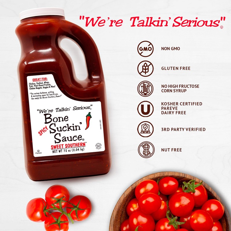 Bone Suckin' Spicy Sweet Southern BBQ Sauce, All-Purpose Barbecue Sauce,