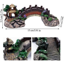 LiJuanWang Aquarium Decoration Cave Aquarium, Aquarium Decoration, Bridge Scenic Bridge Ornament, Resin Aquarium Decoration, Fish Tank Decoration, Aquarium Water Plants Bridge