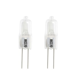 SANJOON 6V 20W G4 Bi-Pin Halogen Bulbs for Microscopes,Replacement Light Bulbs for Heavy Machinery, Marine Equipment, Train Cabins Lighting(2PCS)