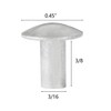 3/16" Diameter X 3/8" Length Brazier Head Solid Aluminum Rivets,