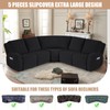 VANSOFY Extra Large Reclining Sectional Couch Covers, Washable 5-Piece Sofa