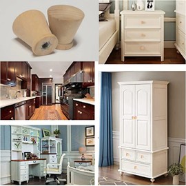 luckaide Pack of 12 Wooden Furniture Knobs, Round Wooden Knobs, Cabinet Knobs with Screws for Furniture, Wooden Handles for Cupboards, Wooden Knobs for Dresser, Vintage Drawer Cabinet, Wooden Handles,