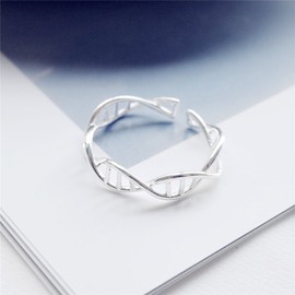 Helen de Lete Innovative DNA Open Ring in Sterling Silver, Silver, No Gemstone, Silver, No Gemstone