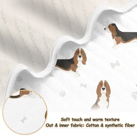 Ollabaky Basset Hound Dog Baby Blanket for Boys Girls Cotton Throw Blanket Swaddle Blanket for Crib Stroller Nursery Receiving Blanket Infant Toddler Unisex 30"x40"