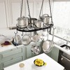 24.4” Metal Pot Rack Hanging, Oval Pan Rack Hanging with