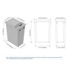 Dowell 35Qt Gray Square Plastic Trash Can with Lid, Stackable