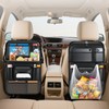 2 Pack Leather Car Backseat Organizer with Foldable Table Tray,