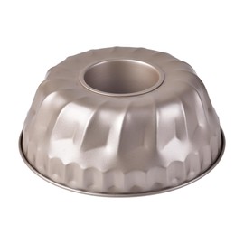 Bakeley Bundt Pans, 10-Inch Non-Stick Vortex-Shaped Tube Pan Kugelhopf Mold for Oven and Instant Pot Baking (Champagne Gold)