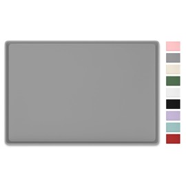 NPOOYI Silicone Art Mat for Crafts, 16" x 24" Waterproof Non-Slip Painting Mat for Kids with Raised Sides, Protects Surfaces Perfectly for Crafts, Legos, Slime, Resin, Paint & Jewelry-Making, Gray