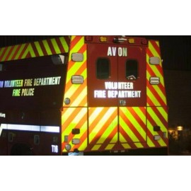 Orafol V98 77675-630 6" x 30' RH Red & Fluorescent Lime Chevron Safety Tape -USA