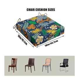 OUMEITT Waterproof Patio Furniture Cushions 18"X18"X3" Outdoor Chair Cushions Set of 4,Zipper Design, Removable Seat Cover for Patio Garden Furniture Home Office (Flowers of Tomorrow)