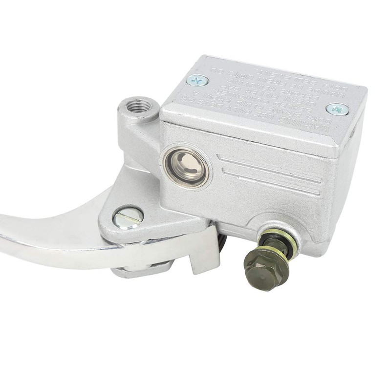 Motoforti Front Silver Tone Metal Motorcycle Brake Master Cylinder Pump