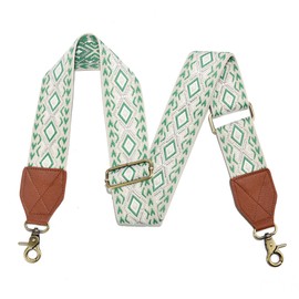 LEMEDE Purse Strap,2" Leather End Shoulder Strap Adjustable Replacement,Retro Jacquard Multi-pattern Crossbody Bag Straps