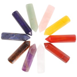 Operitacx 10pcs Amethyst and Crystal Stones for Home Office Meditation Decor Unique Healing Stones Aesthetic Table Centerpieces and Blessings