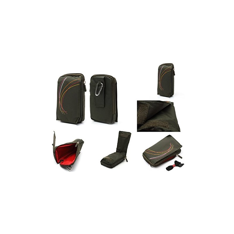 DFV Mobile Multi Functional Vertical Stripes Nylon Pouch Bag Case