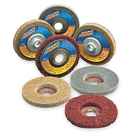 Norton Bear-Tex Rapid Finish Depressed Center High Strength Nonwoven Abrasive Wheel, Aluminum Oxide, Type 27, Fiber Backing, 4-1/2" Diameter, Grit Medium (Pack of 1)