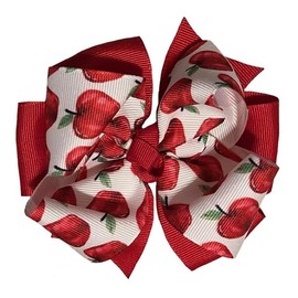 Apple Twisty Pinwheel Hair Bow